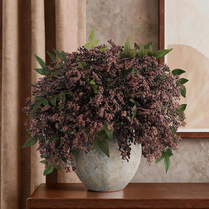 3 Pcs Artificial Berry Stem 36" Realistic Flowers Picks Branches Faux Stem Spray DIY for Holiday ... | Amazon (US)