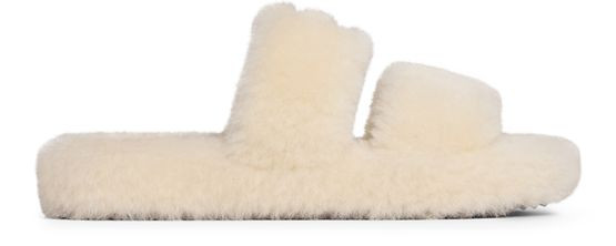 Celine fur triomphe open slide in shearling slides | 24S US