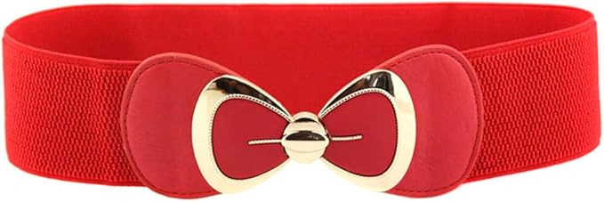 X&F Women's Elegant PU Bowknot Stretch Wide Belt Dress Decorative Waistbelts | Amazon (US)