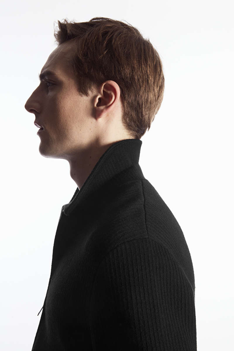 RIB-KNIT WOOL ZIP-UP JACKET | COS UK