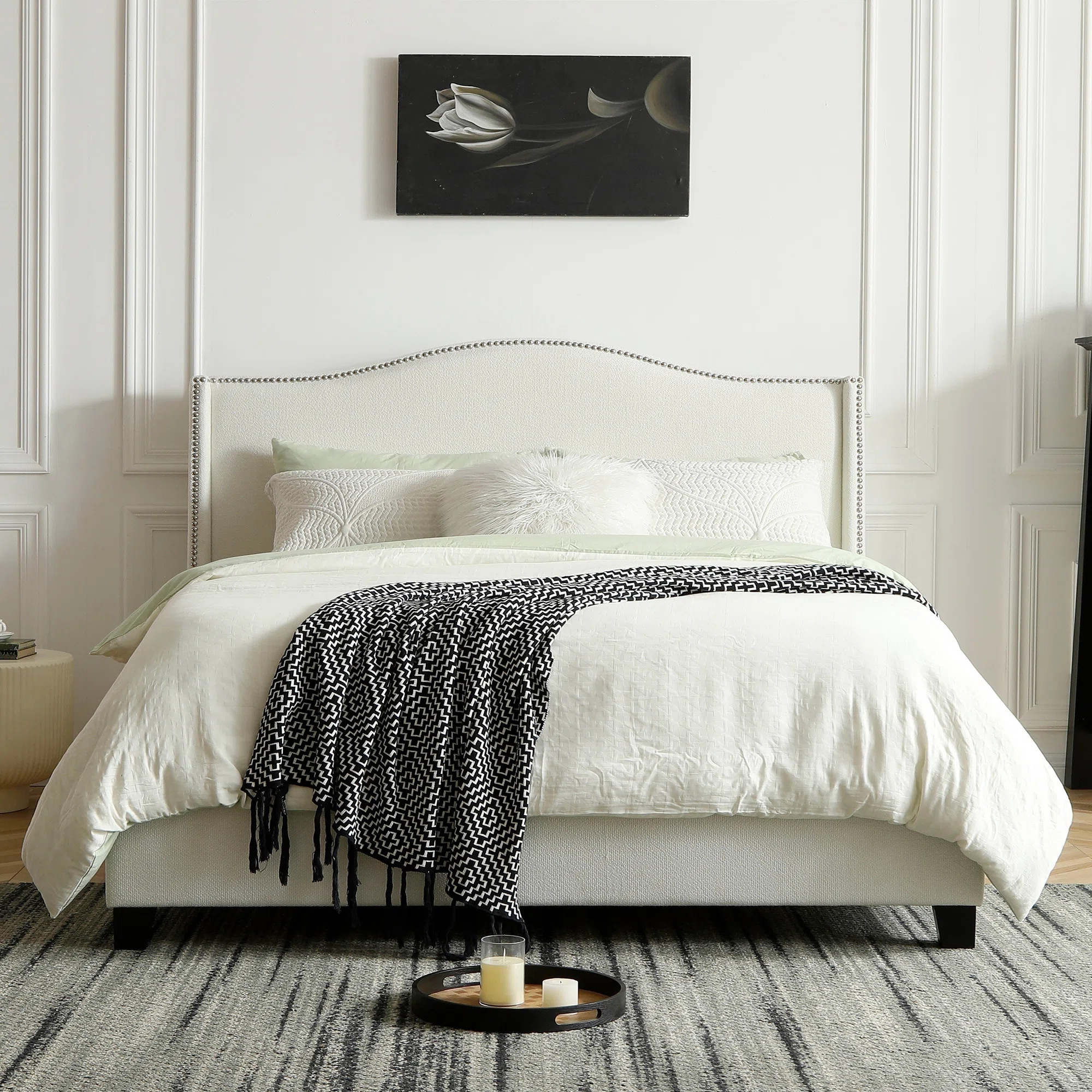 Hampton  Wingback Bed, Linen | Wayfair North America