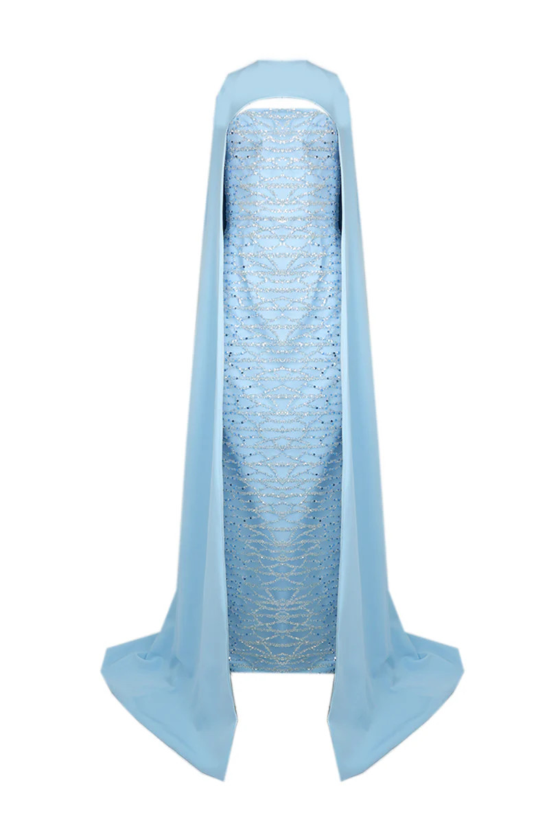 BABY BLUE CAPE GOWN | Joanna Andraos | CULT MIA | CULT MIA UK LTD