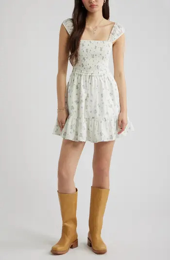 Cap Sleeve Cotton Minidress | Nordstrom