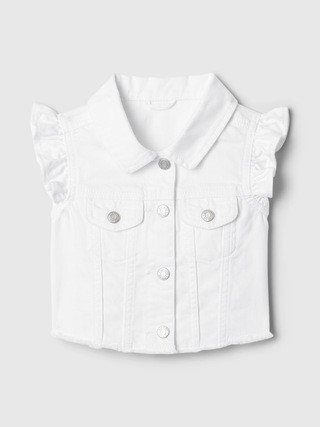 babyGap Ruffle Icon Denim Vest | Gap (US)