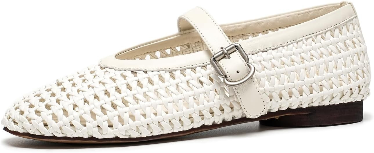 BEAU TODAY Mary Jane Shoes for Women, Mesh Ballet Flats Womens, Genuine Leather Mary Janes, Light... | Amazon (US)