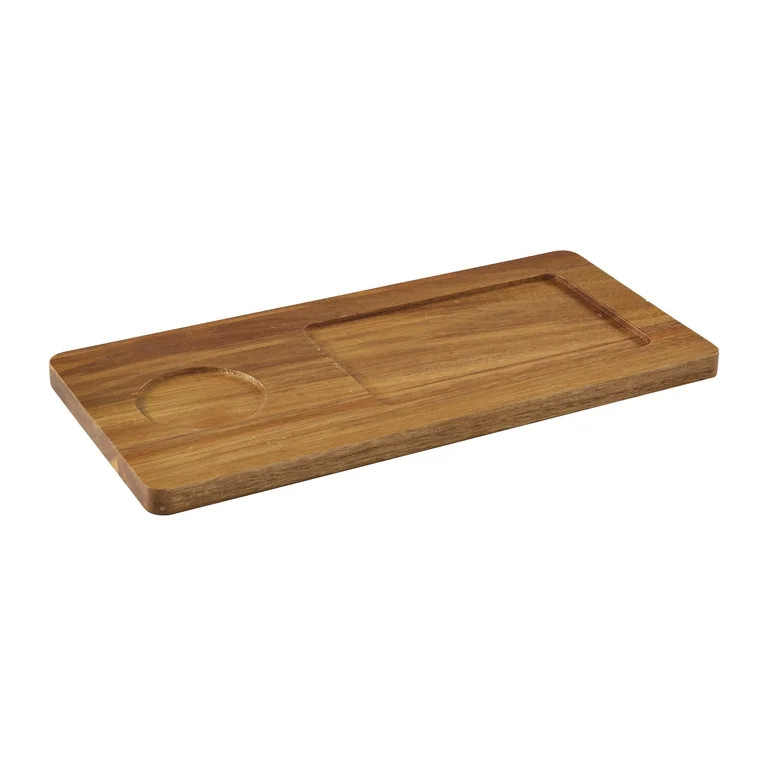 Better Homes & Gardens Ceramic Chip Dip Bowl with Acacia Tray, Natural Wood Color, 13.5x6.5x2.99 ... | Walmart (US)