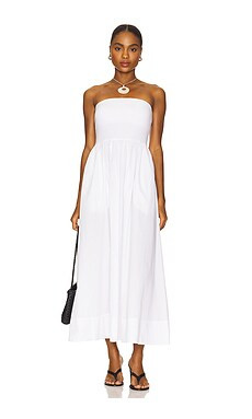 Enza Costa Cotton Resort Strapless Dress in White from Revolve.com | Revolve Clothing (Global)