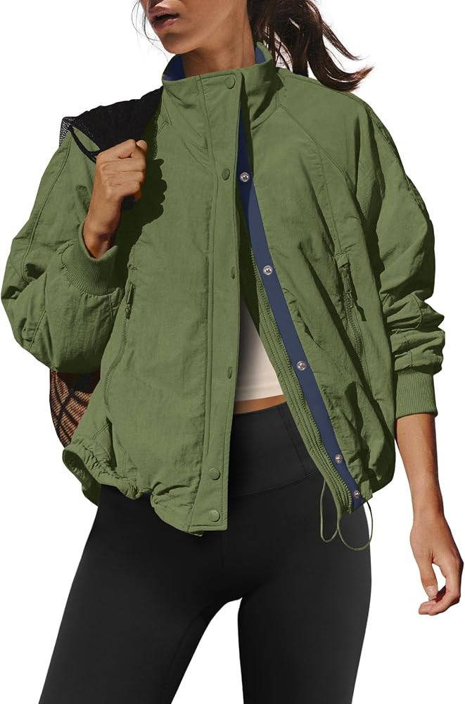 LAMISSCHE Oversized Fleece Lined Jacket Zip up Windbreaker Jacket Long Sleeve Casual Winter Coats... | Amazon (US)