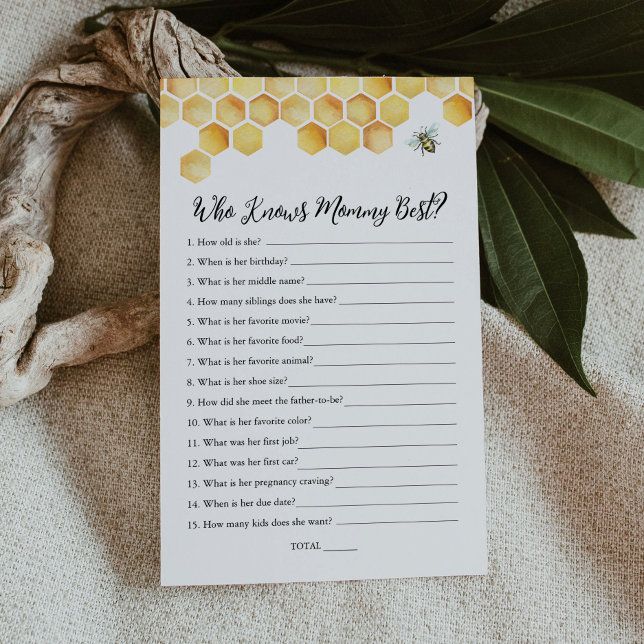 CALLA Who Knows Mommy Best Baby Shower Game | Zazzle | Zazzle
