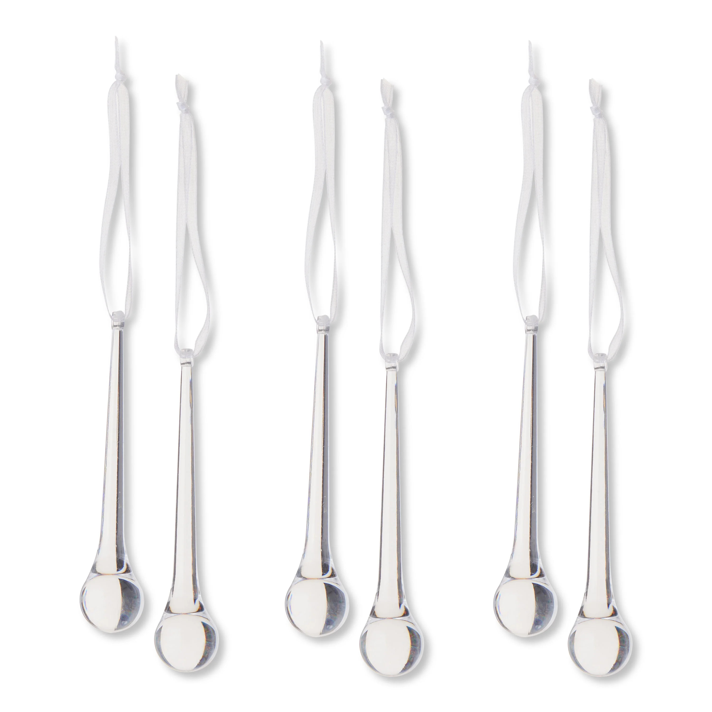 Clear Mini Teardrop Christmas Ornaments, 8 Count, by Holiday Time | Walmart (US)