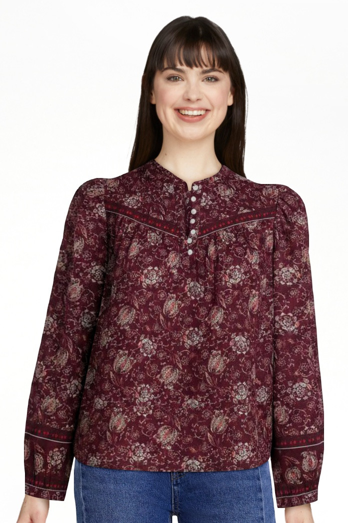 Scenario Women's and Women's Plus Quilted Detail Long Sleeve Top, Sizes XS-4X | Walmart (US)