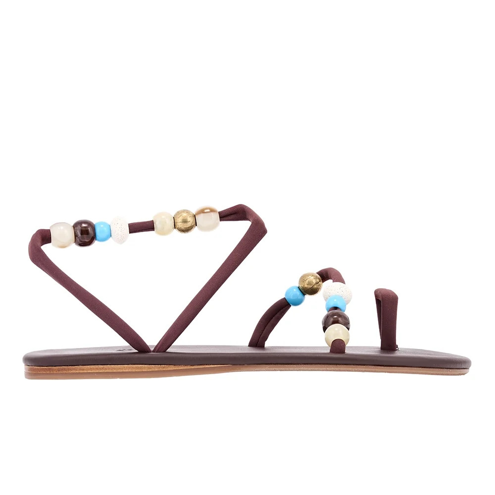 Eleftheria Beads Brown | Ancient Greek Sandals