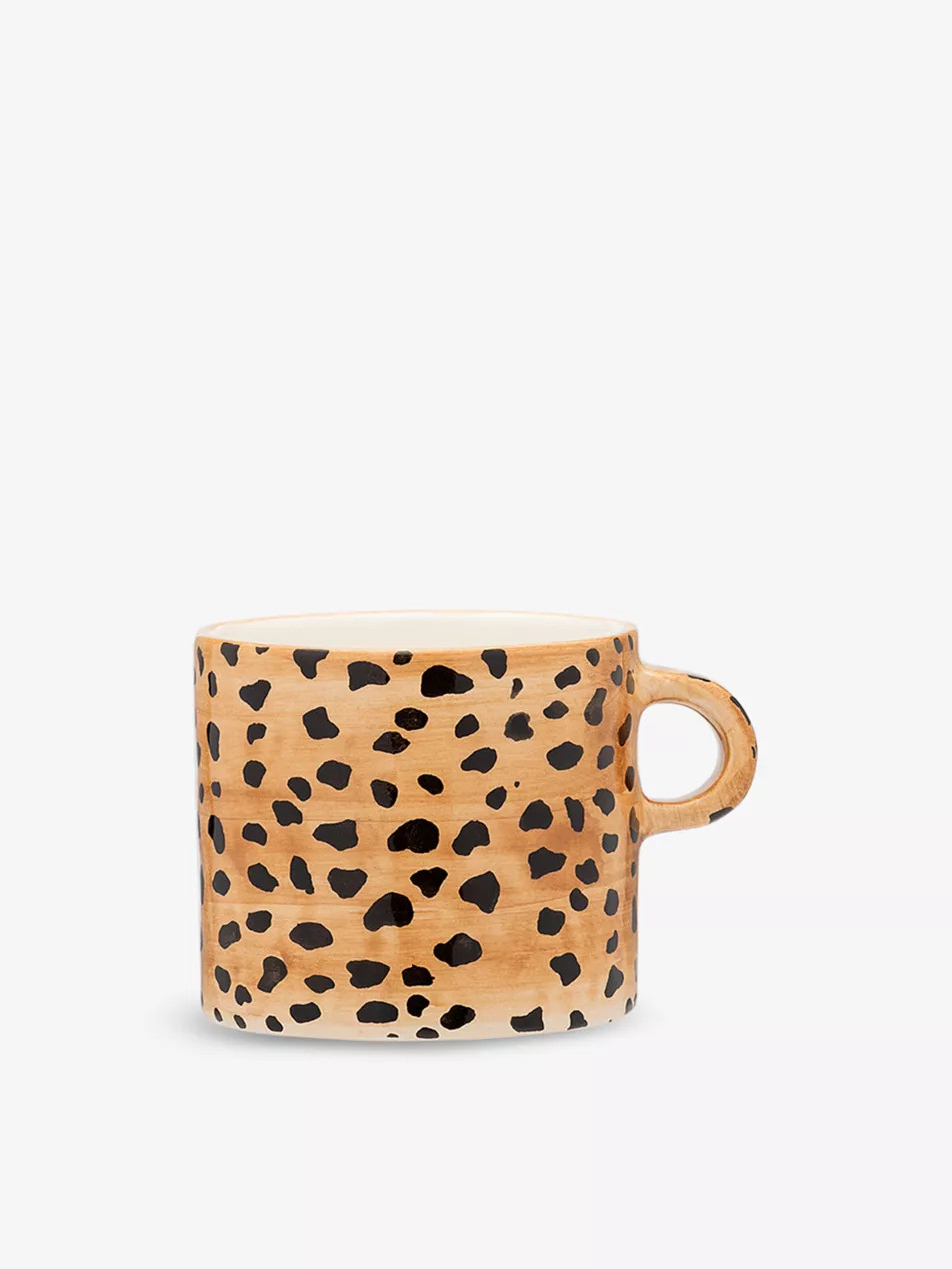 Leopard-print ceramic mug 21cm | Selfridges