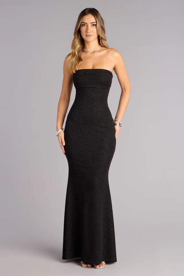 Audrina Glitter Strapless Mermaid Formal Dress | Windsor Stores