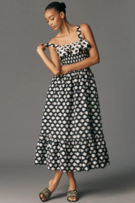 Maude Club Melody Ruffled A-Line Midi Dress | Anthropologie (US)