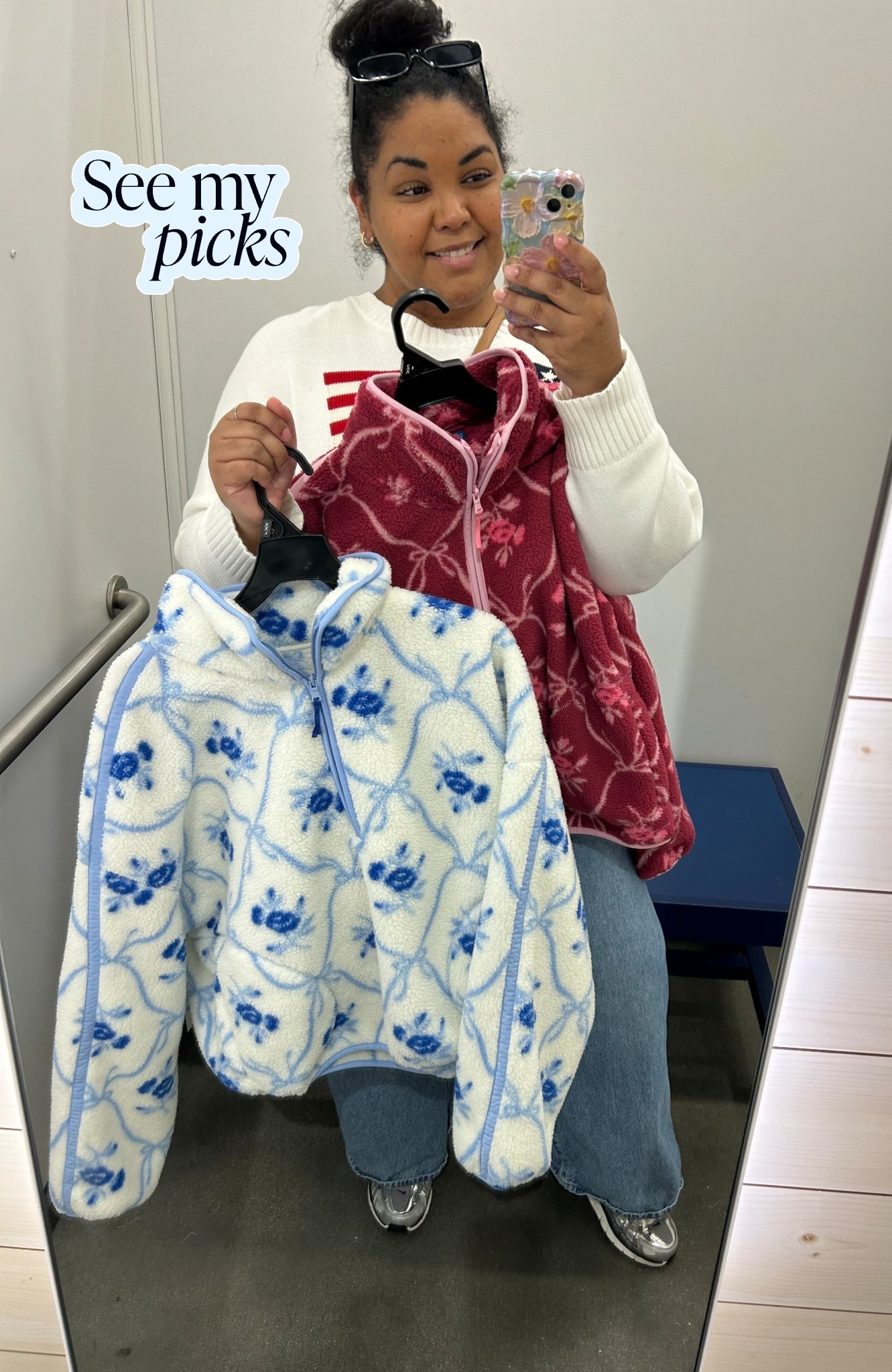 These look like FP… but they’re Old Navy 👀
The loose sherpa quarter-zip pullovers are hands down one of the best finds of the Old Navy Holiday Deal Rush.

I grabbed white with blue print + dark pink with blush print, and I’m obsessed. They’re:
✔ insanely soft
✔ flattering on a tall & curvy frame
✔ feminine without being fussy
✔ the perfect throw-on piece

Wear it:
• over leggings on your way to Pilates
• with wide-leg jeans + sneakers for errands
• as your cozy-cute mom uniform that still looks styled

They give Free People energy at a fraction of the price, and during the Old Navy Holiday Rush deals, they’re such a smart staple to grab now before sizes sell out.

✨ Cozy, girly, practical, and effortless—this is the winter pullover you’ll reach for nonstop.

🔗 Linked here before the holiday promo ends.

⸻

#OldNavyFinds #OldNavyHolidayDeals #SherpaPullover #QuarterZipStyle #CozyWinterOutfits
#FreePeopleDupe #CurvyStyle #TallGirlStyle #MomOutfits #AthleisureWear
#GirlyWinter #EverydayOutfits #PilatesOutfit #ErrandOutfit #LTKFinds

This is one of those buy it in two colors pieces—linked while the Holiday Rush deals are live 🤍💗

#LTKPlusSize #LTKMidsize #LTKGiftGuide

#LTKGiftGuide #LTKMidsize #LTKPlusSize