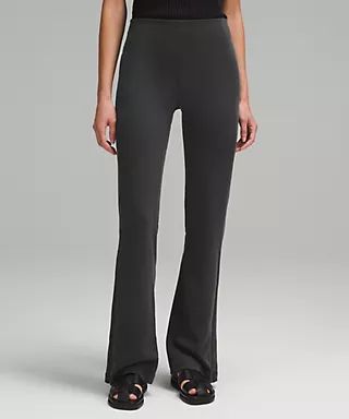 Brushed Softstreme Ribbed Zip Flare Pant 32.5" | Women's Leggings/Tights | lululemon | Lululemon (US)