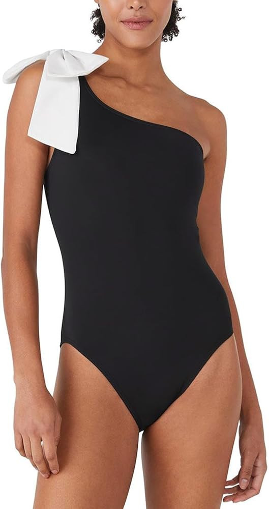 kate spade new york Women's Solid Bow Shoulder One Piece | Amazon (US)