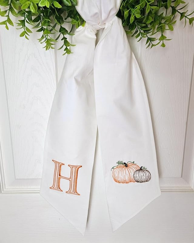 Monogram Wreath Sash, Fall Wreath Sash, Halloween Wreath Sash, Fall Decor, Front Door Decor, Cust... | Amazon (US)