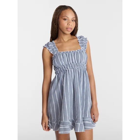 No Boundaries Empire Waist Dress with Cap Sleeves, Women's XXS-XXL | Walmart (US)