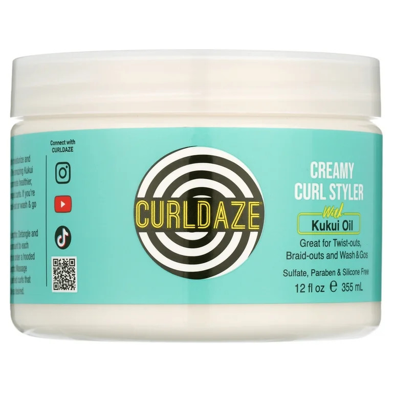 Curldaze Creamy Curl Styler with Kukui Oil 12 oz., All Hair Type - Walmart.com | Walmart (US)