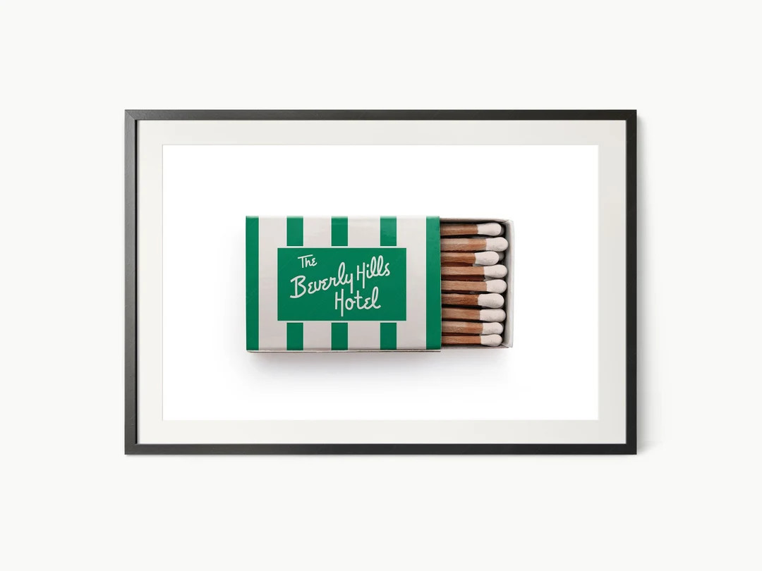 The Beverly Hills Hotel Chic Home Decor Vintage Matchbox Modern Farmhouse Elegant Wall Art Gift I... | Etsy (US)
