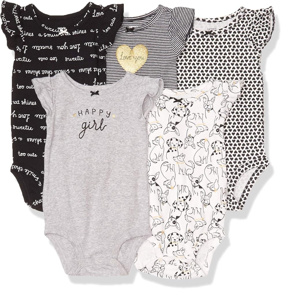 Carter's Baby Girls 5 Pack Cotton Original Bodysuits | Amazon (US)