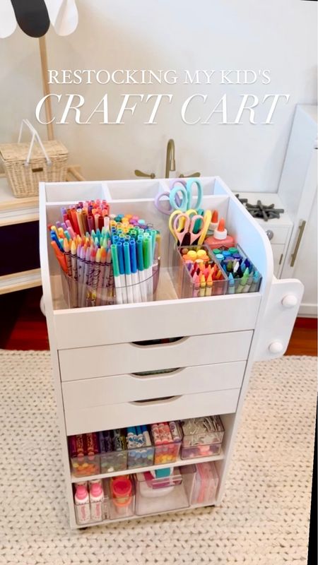 Arts and Crafts Cart for little kids! I've found the perfect solution to keep all your kid's favorite crafting supplies all in one place! I love all the drawers and it also rolls, so it can be tucked away and brought easily anywhere in your home! 

#LTKhome #LTKkids #LTKfamily