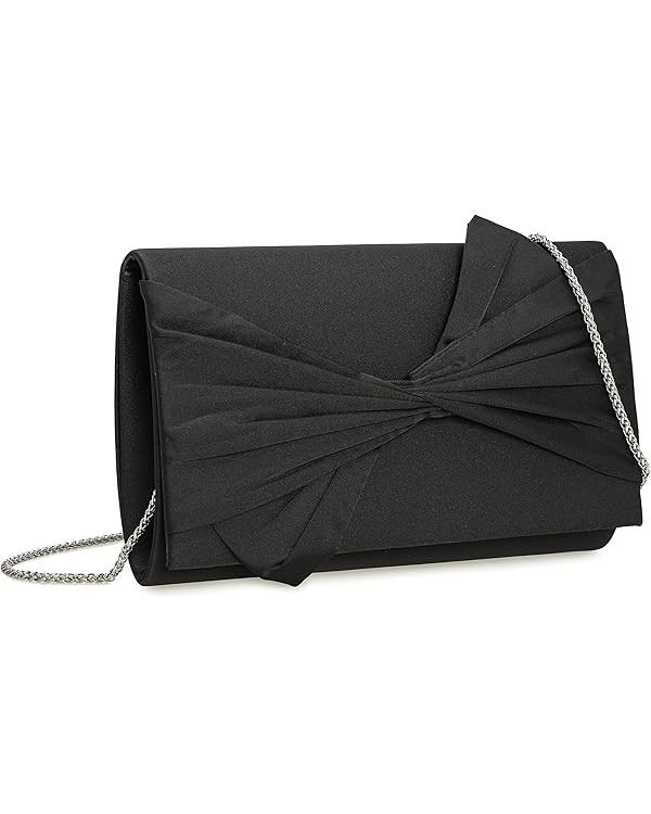 Satin Evening Bag Bow Flap Clutch Purse for Women Formal Party/Prom/Wedding… | Amazon (US)