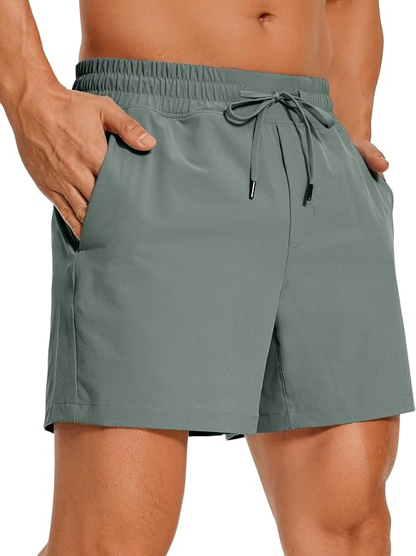 CRZ YOGA Men's Linerless Workout Shorts - 5'' Lightweight Quick Dry Running Sports Athletic Gym S... | Amazon (US)