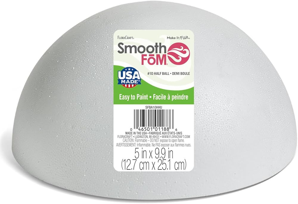 FloraCraft SmoothFōM Hollow Half Ball 5 Inch x 9.9 Inch White | Amazon (US)