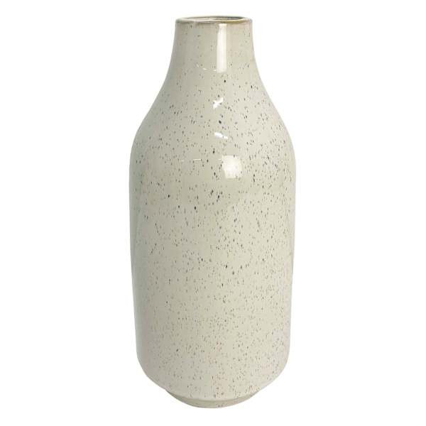 White & Blue Speckled Porcelain Vase, 12.5", Neutral, Ceramic, sold by At Home | At Home