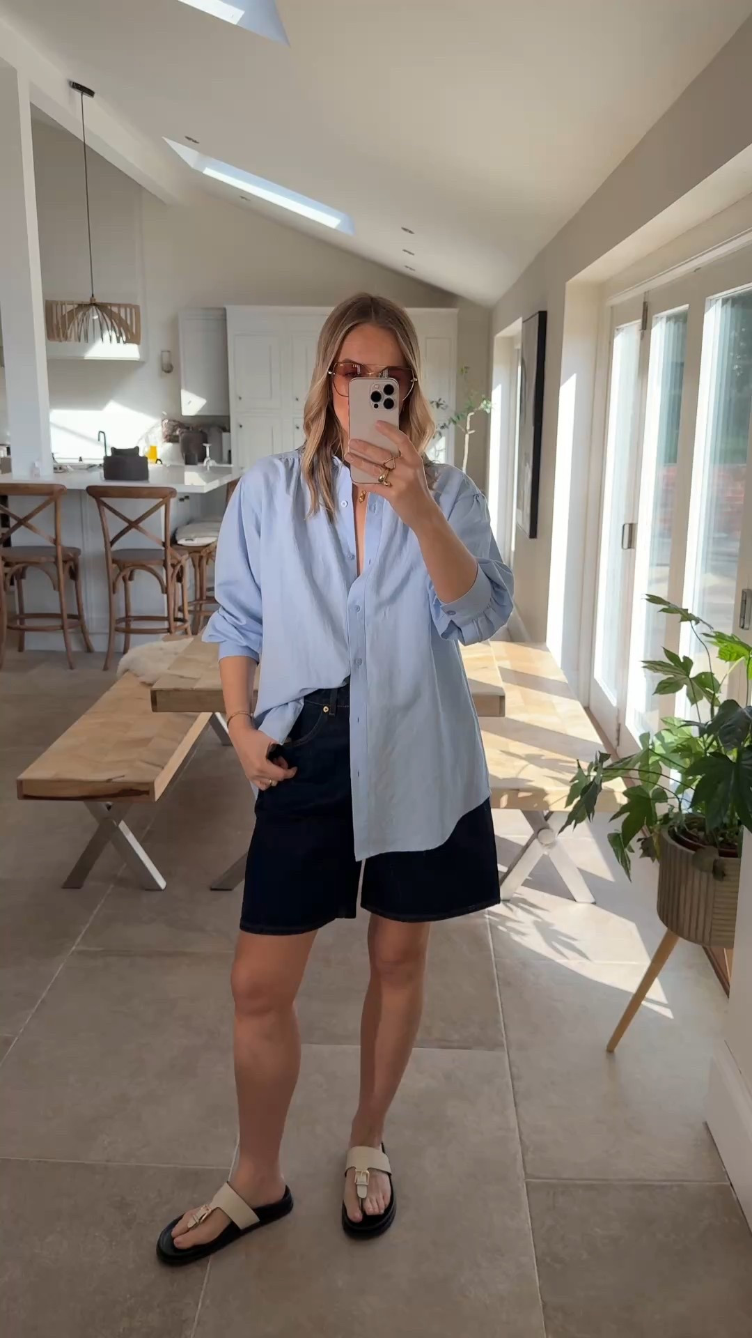 I love this casual office look.. 
weekend lunch vibe 
Slightly longer line denim shorts - but still flattering due the a-line cut. 
The best I have tried and also the best price point  

Wearing a large in the shirt - loose fit 
And a U.K. 14 in the shorts - true to size . 

Denim shorts 
Smart casual outfit 
Linen shirt 
Spring outfit 


#LTKstyletip #LTKspring #LTKuk