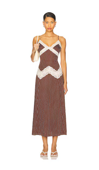 Ethereal Satin Maxi Dress in Chocolate Dot | Revolve Clothing (Global)