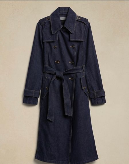 Denim trench coat layer with blazer vest shirt #trench #coat 

#LTKworkwear #LTKstyletip #LTKFind