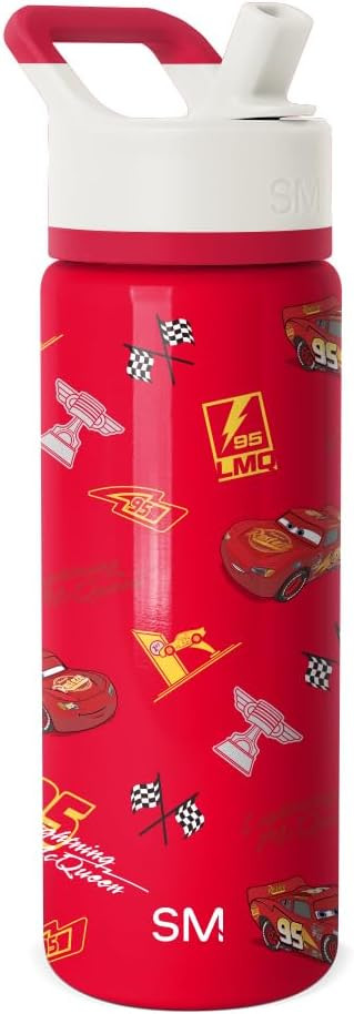 Simple Modern Kids Summit Water Bottle with Straw Lid |Disney Lightning McQueen 18oz Stainless St... | Amazon (US)