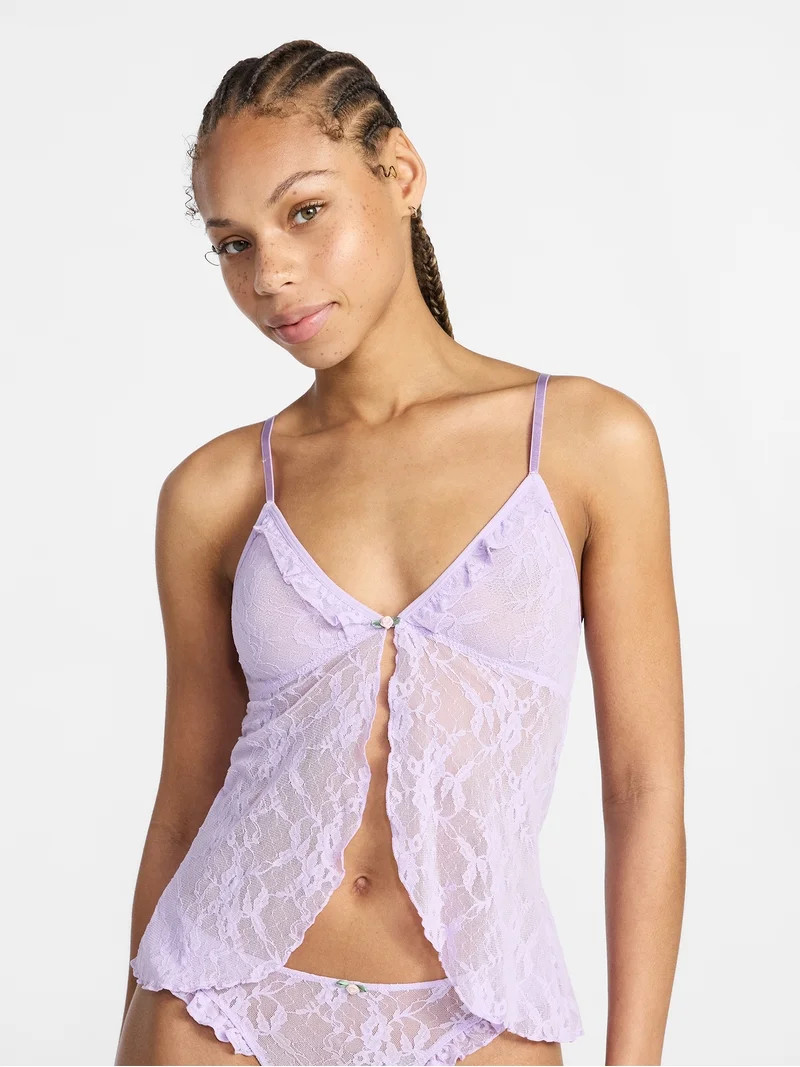 No Boundaries Lace Flyaway Cami Top, Women's XS-XXXL | Walmart (US)