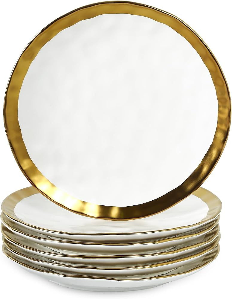 vicrays Ceramic Dinner Plates Set, 10 Inch, Set of 6, Round, Dishwasher Safe, NOT Microwave Safe,... | Amazon (US)