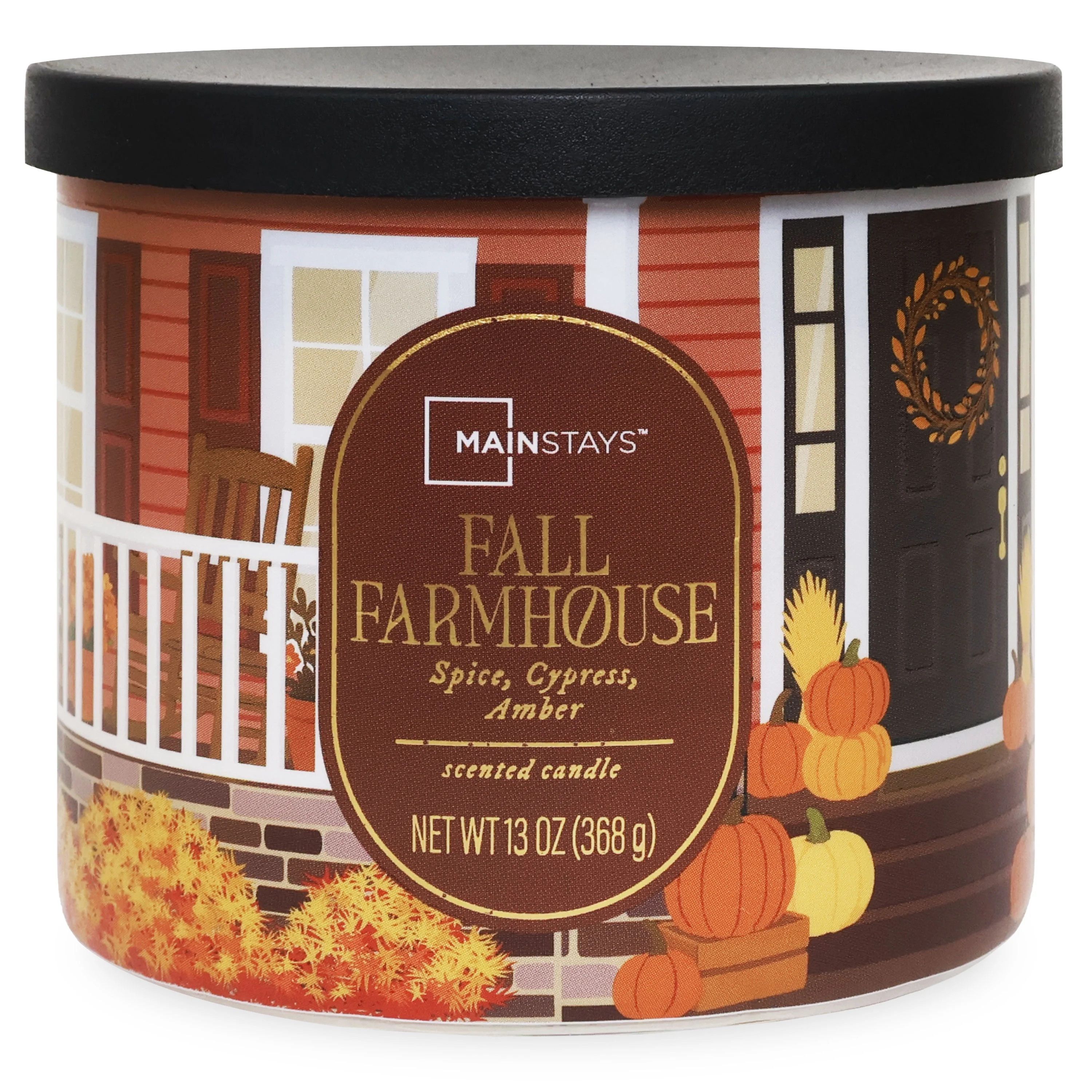Mainstays 3-Wick Fall Farmhouse Scented Candle, 13-Ounce | Walmart (US)