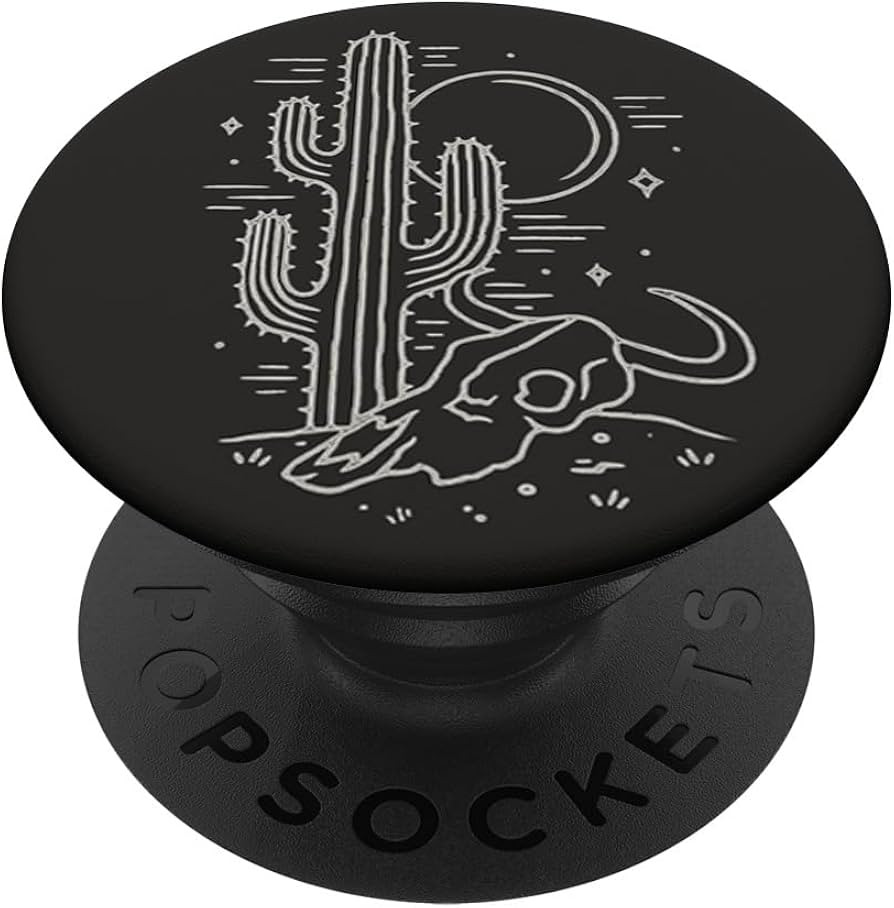 Black White Cactus Sahara Hot Desert Skull Cowboy Popsoclet PopSockets PopGrip: Swappable Grip fo... | Amazon (US)