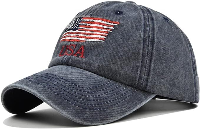 4th of July Baseball Cap Unisex American Flag Hat USA Embroidery Distressed Washed Cotton Caps US... | Amazon (US)