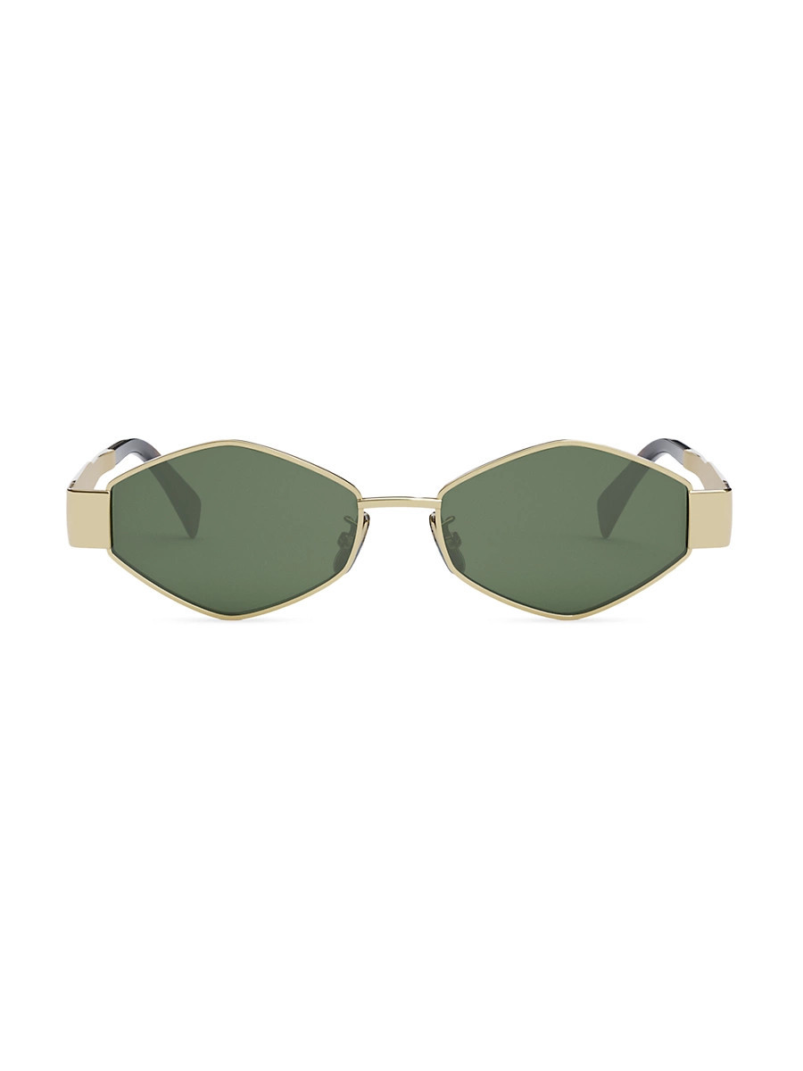 Men's Triomphe 54MM Metal Sunglasses - Shiny Gold Green | Saks Fifth Avenue