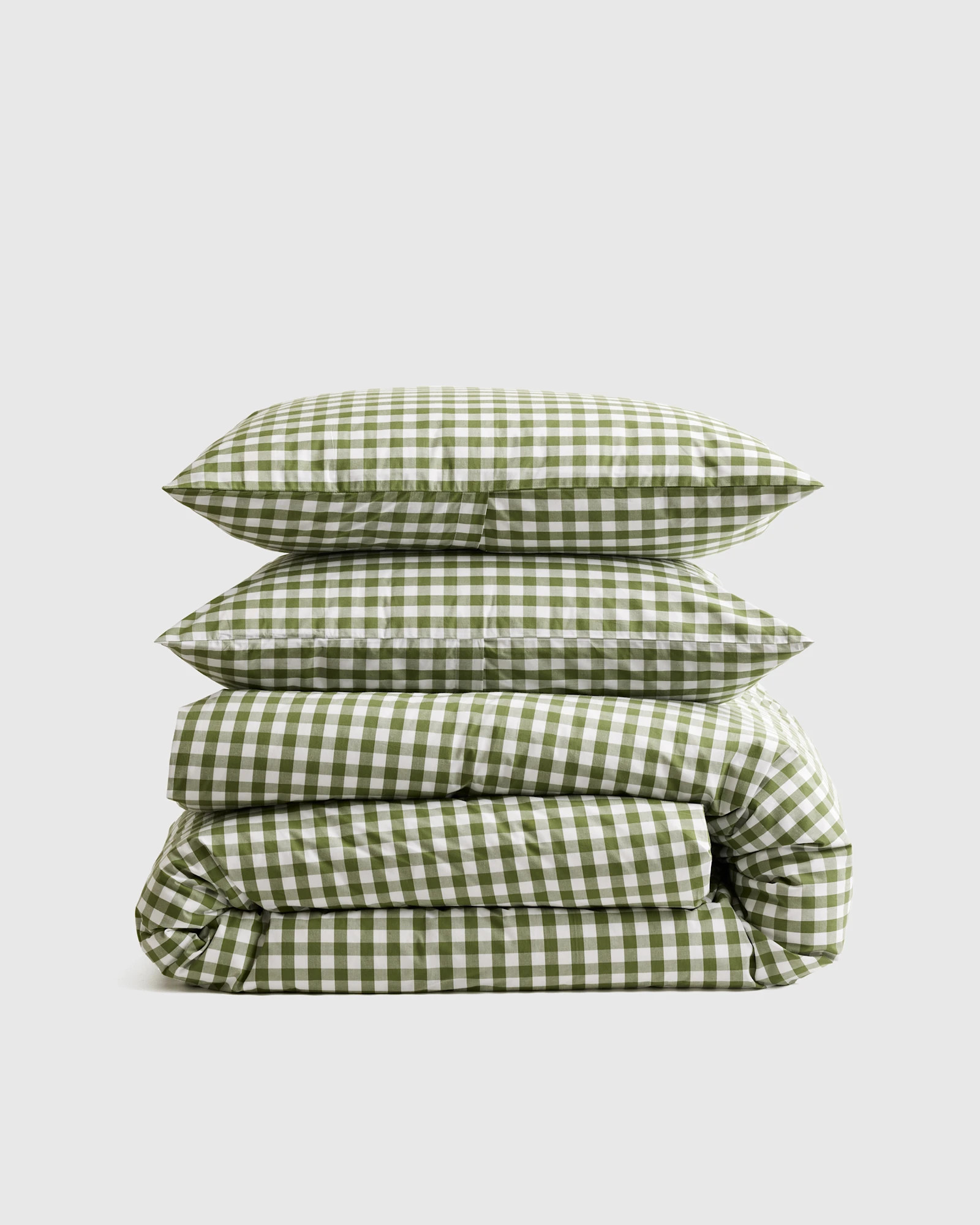 Classic Organic Percale Gingham Duvet Cover Set | Quince