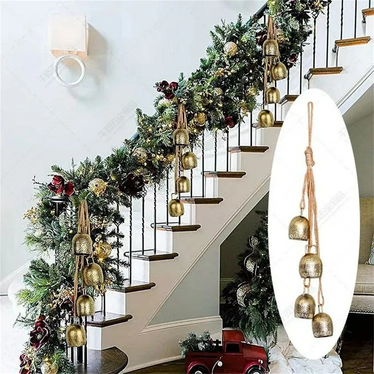 KSCYKKKD Christmas Tree Pendant One Size Iron Wrought Bell Chime Handmade Brass Finish Wall Hangi... | Walmart (US)