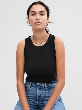 Ribbed High Neck Tank | Gap Factory