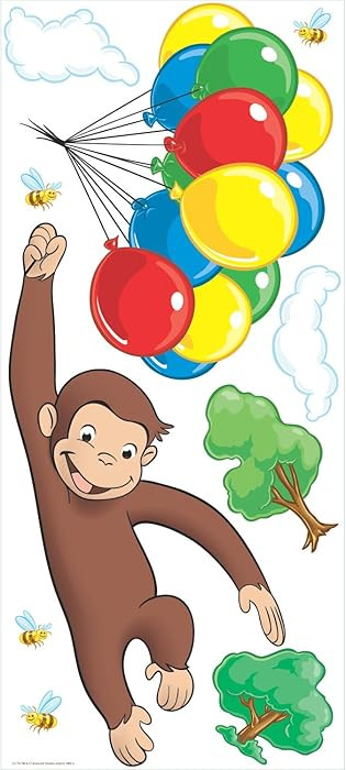 RoomMates DreamWorks Curious George Peel and Stick Giant Wall Decal by RoomMates, RMK1082GM | Amazon (US)