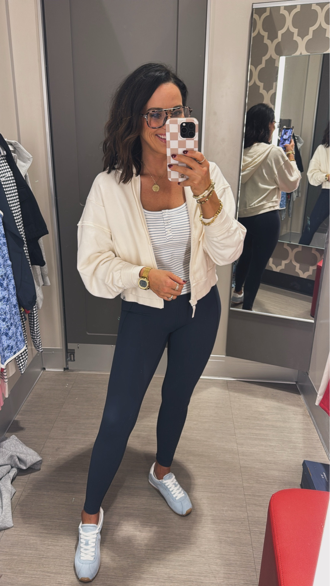 Y'all check out this outfit from @Target. So pretty and great for running errands, drop offs, lunches. Love this for everyday wear! 

Mom style approved outfit navy pants women’s fashion affordable Target finds casual outfits jackets mom life active wear mom approved VintagePickin 

#LTKmomlife #LTKootd #LTKActive