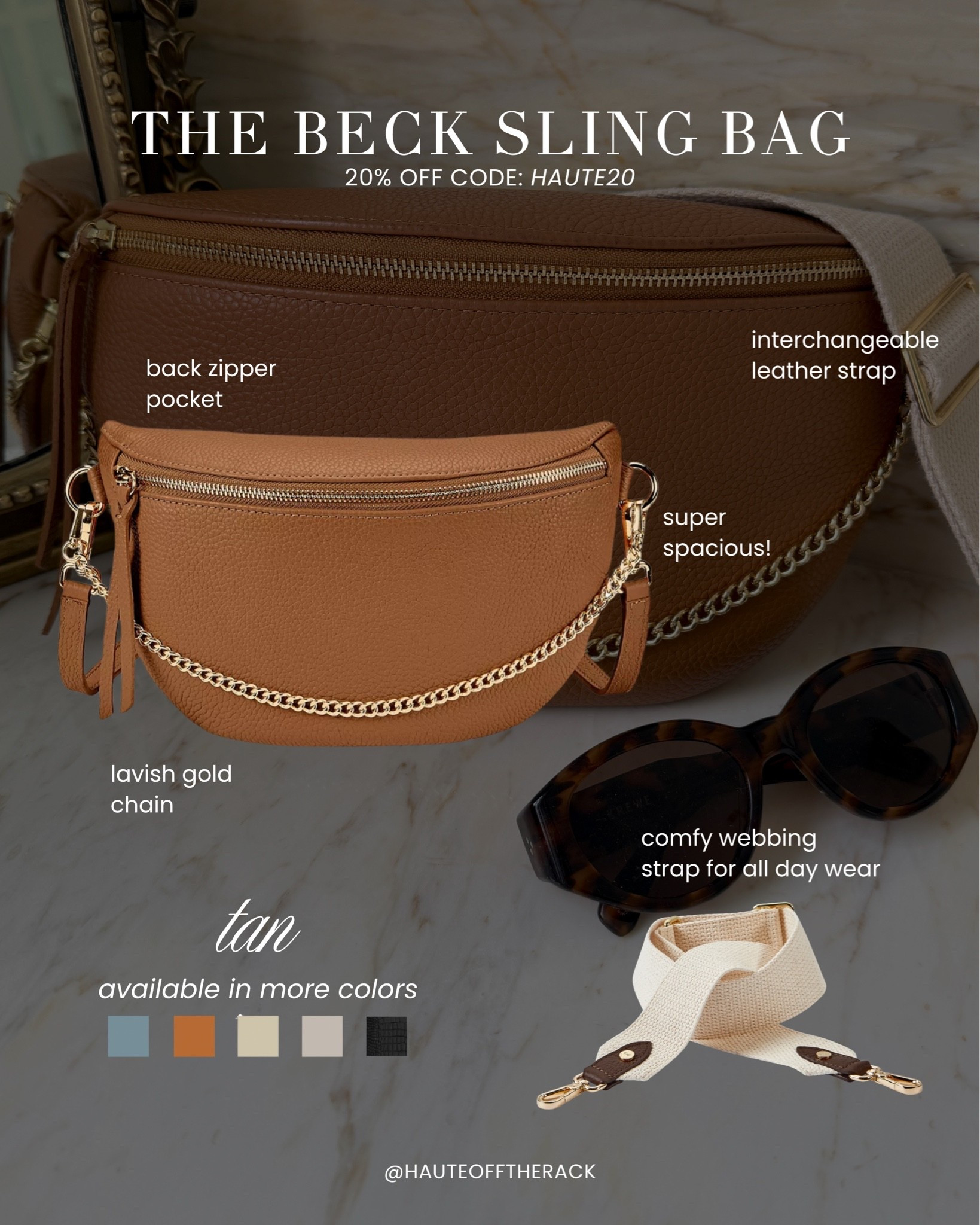 The beck sling bag is available in multiple colors including this gorgeous tan color perfect for summer! 

Take 20% OFF with code HAUTE20 on gigi new york! Also available on nordstrom!

#handbag #giginewyork #slingbag #tanbag #beltbag #nordstrom

#LTKSaleAlert #LTKTravel