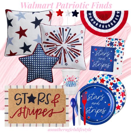Walmart Patriotic Finds for Memorial Day, 4th of July & more 

Cord Stars White/Blue Patriotic Pillow, Firework Party Pillow, Oh My Star Navy Blue Pillow, Star Decorative Picks, Bunting, Stars & Stripes Plastic Cups/Napkins/Paper Plates, Star Napkins/Paper Plates, Silverware, Red White & Blue Layering Rug & Stars & Stripes Coir Doormat

Home Decor. Cookout. Party  Porch Decor  

#LTKSeasonal #LTKHome #LTKStyleTip