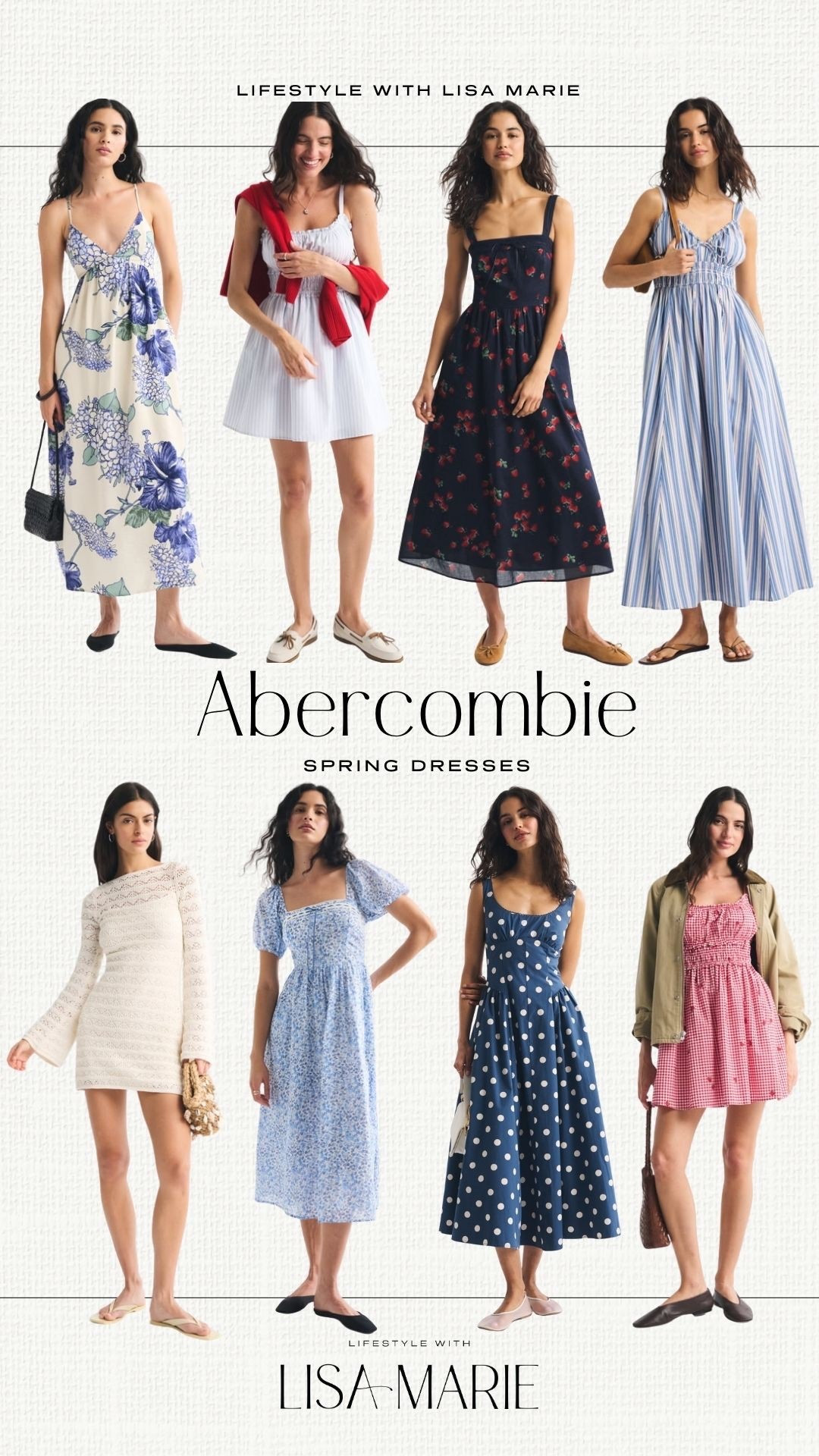Abercrombie new arrivals for Spring! Spring dresses. Striped dress. Floral dress. Church outfits. Brunch outfits. Crochet mini. Floral maxi. Vacation outfit inspo. 

#LTKPetite #LTKTravel #LTKSeasonal